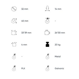 32mm Tabla Bağlantılı Şeffaf Küçük Dönen Tekerlek Hts 117-2.jpg