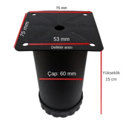 60 Lık Tablalı Ayarlı Ayak 15 Cm Texture Siyah-2.jpg