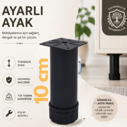 42 Lik Tablalı Ayarlı Ayak 10 Cm Texture Siyah-1.jpg