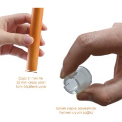 Sessiz Tip Sandalye Pabucu Masa Sandalye Zemin Koruyucu 21-25 Mm - Şeffaf-4.jpg