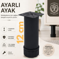 42 Lik Tablalı Ayarlı Ayak 12 Cm Texture Siyah-1.jpg