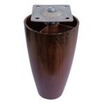 12 Cm Plastik Dolap Mobilya Baza Ayağı Robot Süpürge Ayağı Tablalı Desenli Ceviz (ince Dişli) - Görsel 2