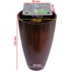 12 Cm Plastik Dolap Mobilya Baza Ayağı Robot Süpürge Ayağı Tablalı Desenli Ceviz (ince Dişli) - Görsel 3