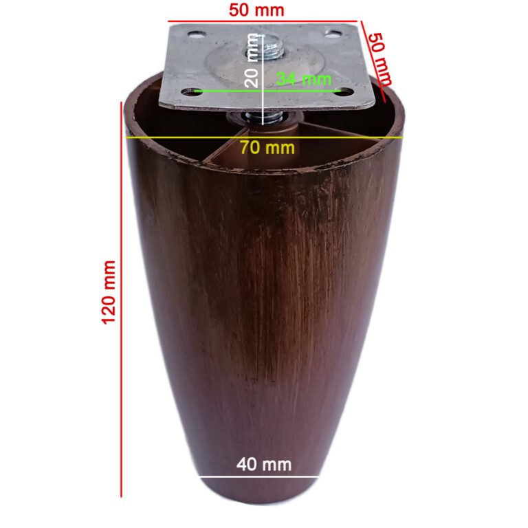 12 Cm Plastik Dolap Mobilya Baza Ayağı Robot Süpürge Ayağı Tablalı Desenli Ceviz (ince Dişli) - Görsel 3