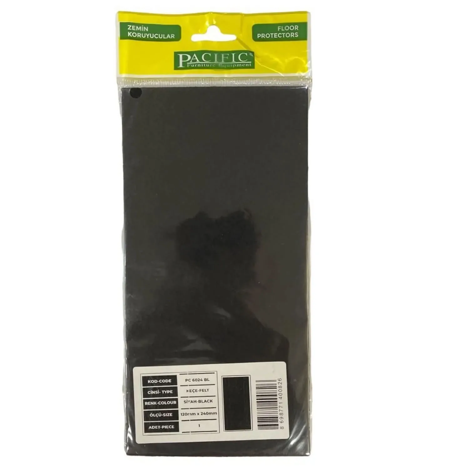 Pacific Kare Yapışkanlı Sandalye Koltuk Mobilya Ayak Keçesi Felt 120x240 Mm Siyah-1.jpg Pacific Kare Yapışkanlı Sandalye Koltuk Mobilya Ayak Keçesi Felt 120x240 Mm Siyah-1.jpg