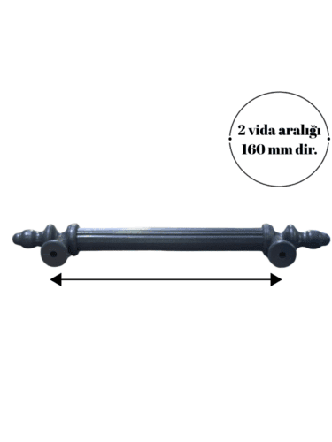 Kumru 160 Mm Çekmece Dolap Mobilya Kulpu Polimer Sert Plastik 160 Kumru Gri (1 Adet)-3.jpg