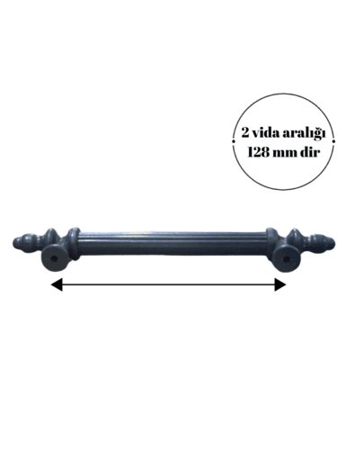 Kumru 128 Mm Çekmece Dolap Mobilya Kulpu Polimer Sert Plastik 128 Kumru Gri (1 Adet)-3.jpg