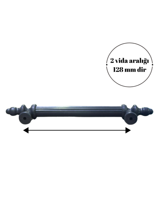 Kumru 128 Mm Çekmece Dolap Mobilya Kulpu Polimer Sert Plastik 128 Kumru Gri (1 Adet)-3.jpg
