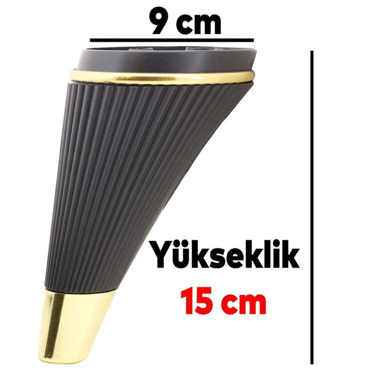 15 Cm Sementa Ayak Sarı Şeritli Siyah Pirinç-3.jpg