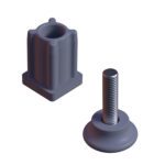 20x20 Mm Plastik Rotil Ayak - Profil Ayağı Tezgah Ayarlı Ayak Gri-2.jpg