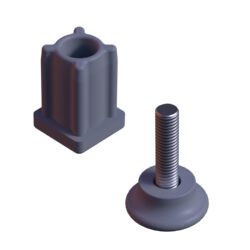 20x20 Mm Plastik Rotil Ayak - Profil Ayağı Tezgah Ayarlı Ayak Gri-2.jpg