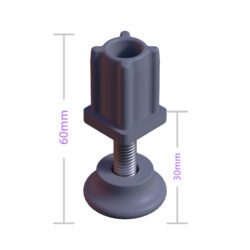 20x20 Mm Plastik Rotil Ayak - Profil Ayağı Tezgah Ayarlı Ayak Gri-4.jpg