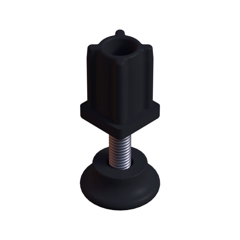 20x20 Mm Plastik Rotil Ayak - Profil Ayağı Tezgah Ayarlı Ayak Siyah-1.jpg