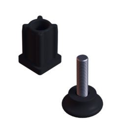 20x20 Mm Plastik Rotil Ayak - Profil Ayağı Tezgah Ayarlı Ayak Siyah-2.jpg