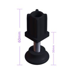 20x20 Mm Plastik Rotil Ayak - Profil Ayağı Tezgah Ayarlı Ayak Siyah-4.jpg