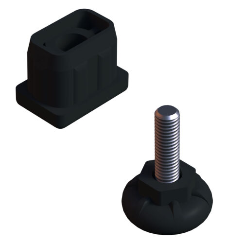 20x30 Mm Plastik Rotil Ayak - Profil Ayağı Tezgah Ayarlı Ayak Siyah-2.jpg