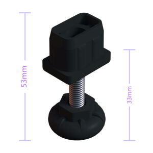 20x30 Mm Plastik Rotil Ayak - Profil Ayağı Tezgah Ayarlı Ayak Siyah-4.jpg