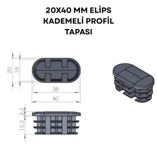 20x40 Mm Elips Kademeli Profil Tapası Siyah-4.jpg