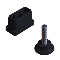 20x40 Mm Plastik Rotil Ayak - Profil Ayağı Tezgah Ayarlı Ayak Siyah-2.jpg