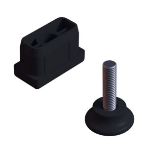 20x40 Mm Plastik Rotil Ayak - Profil Ayağı Tezgah Ayarlı Ayak Siyah-2.jpg