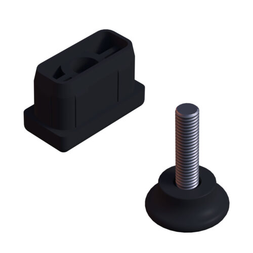 20x40 Mm Plastik Rotil Ayak - Profil Ayağı Tezgah Ayarlı Ayak Siyah-2.jpg
