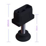 20x40 Mm Plastik Rotil Ayak - Profil Ayağı Tezgah Ayarlı Ayak Siyah-4.jpg