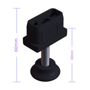 20x40 Mm Plastik Rotil Ayak - Profil Ayağı Tezgah Ayarlı Ayak Siyah-4.jpg