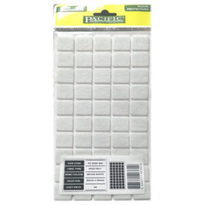 Pacific Kare Yapışkanlı Sandalye Koltuk Mobilya Ayak Keçesi Felt 20x20 Mm Beyaz-1.jpg