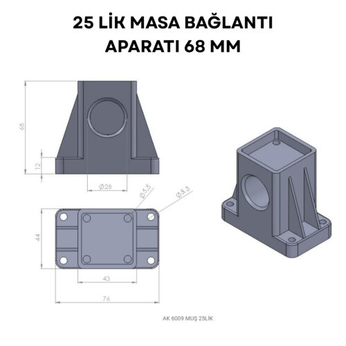 25 Lik Masa Bağlantı Aparatı 68 Mm Siyah-4.jpg