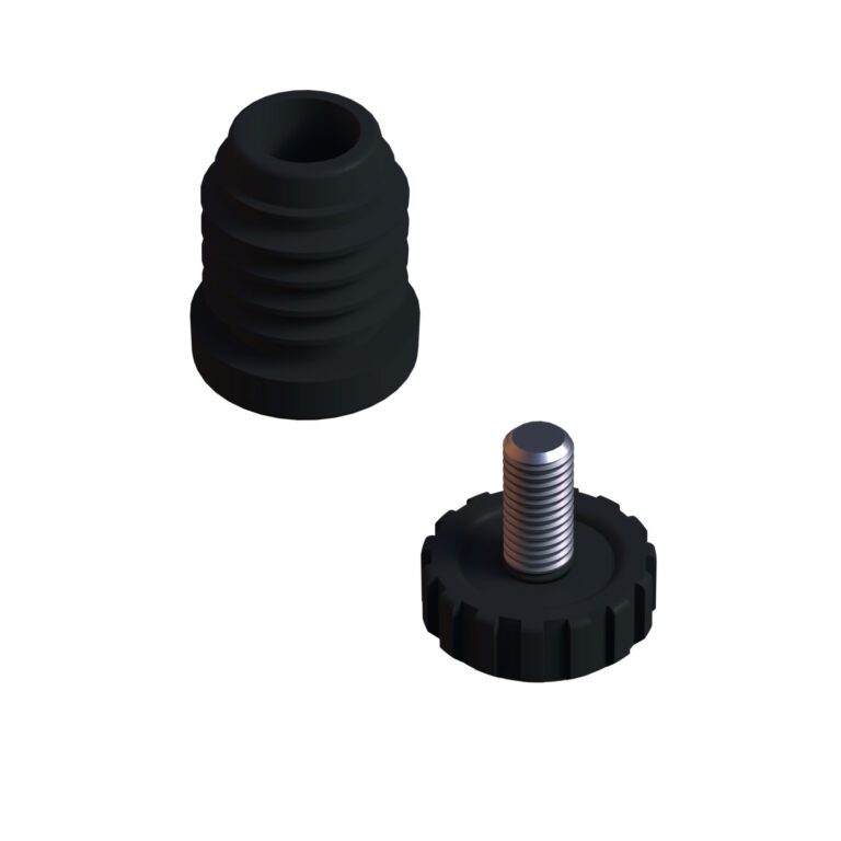 25 Mm Kademeli Plastik Rotil Ayak M8 - Boru Profil Ayağı Tezgah Ayarlı Ayak Siyah-2.jpg