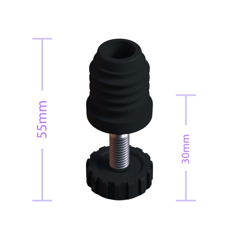 25 Mm Kademeli Plastik Rotil Ayak M8 - Boru Profil Ayağı Tezgah Ayarlı Ayak Siyah-4.jpg