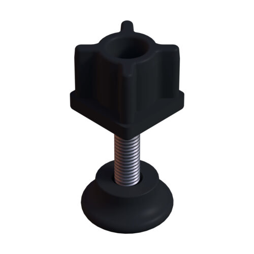 25x25 Mm Plastik Rotil Ayak - Profil Ayağı Tezgah Ayarlı Ayak Siyah-1.jpg