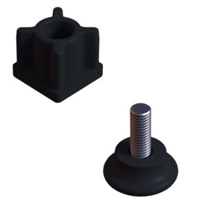 25x25 Mm Plastik Rotil Ayak - Profil Ayağı Tezgah Ayarlı Ayak Siyah-2.jpg