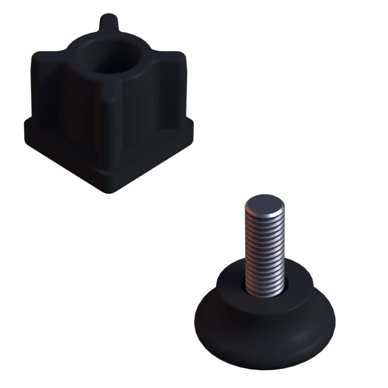 25x25 Mm Plastik Rotil Ayak - Profil Ayağı Tezgah Ayarlı Ayak Siyah-2.jpg
