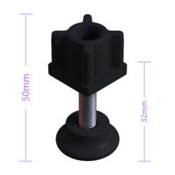 25x25 Mm Plastik Rotil Ayak - Profil Ayağı Tezgah Ayarlı Ayak Siyah-4.jpg