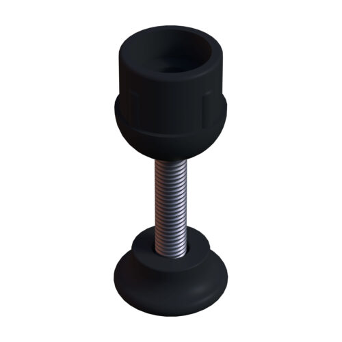 28 Mm Kademeli Plastik Rotil Ayak - Boru Profil Ayağı Tezgah Ayarlı Ayak Siyah-1.jpg