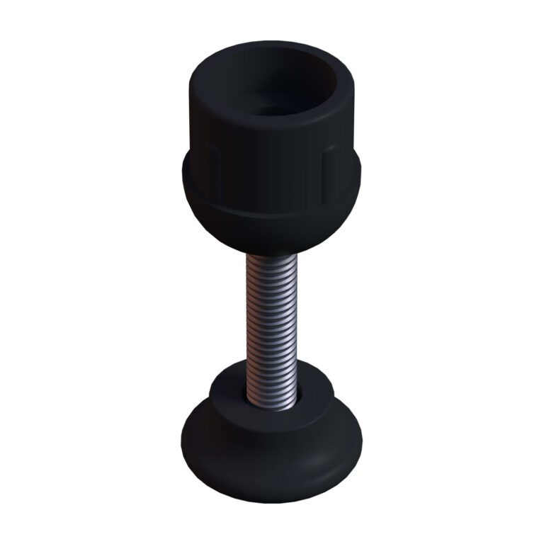 28 Mm Kademeli Plastik Rotil Ayak - Boru Profil Ayağı Tezgah Ayarlı Ayak Siyah-1.jpg