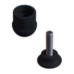 28 Mm Kademeli Plastik Rotil Ayak - Boru Profil Ayağı Tezgah Ayarlı Ayak Siyah-2.jpg