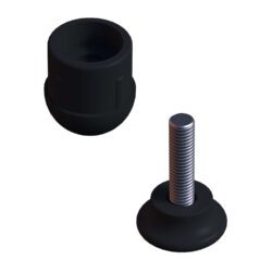 28 Mm Kademeli Plastik Rotil Ayak - Boru Profil Ayağı Tezgah Ayarlı Ayak Siyah-2.jpg