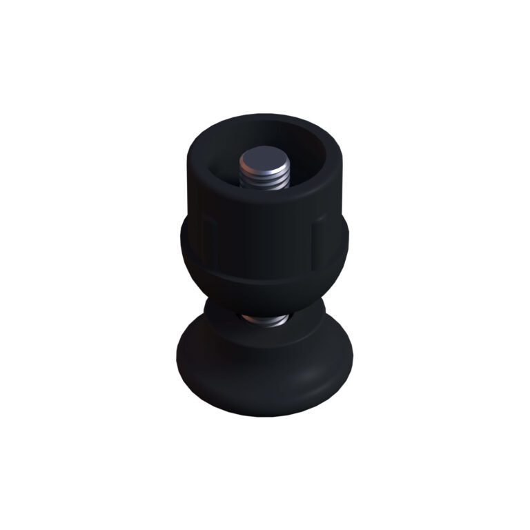 28 Mm Kademeli Plastik Rotil Ayak - Boru Profil Ayağı Tezgah Ayarlı Ayak Siyah-3.jpg