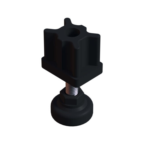 30x40 Mm Plastik Rotil Ayak - Profil Ayağı Tezgah Ayarlı Ayak Siyah-1.jpg