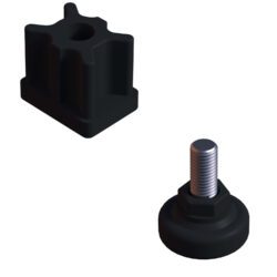 30x40 Mm Plastik Rotil Ayak - Profil Ayağı Tezgah Ayarlı Ayak Siyah-2.jpg