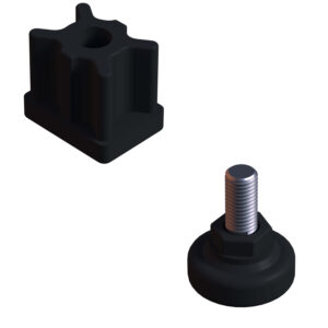 30x40 Mm Plastik Rotil Ayak - Profil Ayağı Tezgah Ayarlı Ayak Siyah-2.jpg