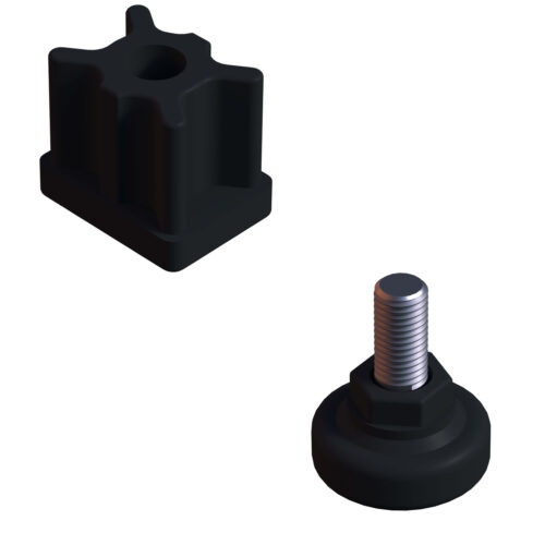 30x40 Mm Plastik Rotil Ayak - Profil Ayağı Tezgah Ayarlı Ayak Siyah-2.jpg