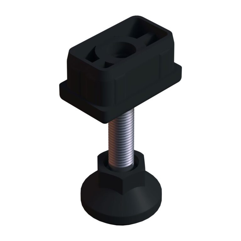 30x50 Mm Plastik Rotil Ayak - Profil Ayağı Tezgah Ayarlı Ayak Siyah-1.jpg