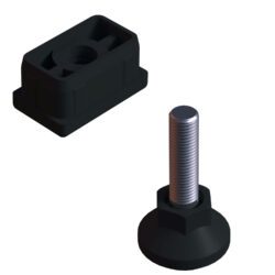 30x50 Mm Plastik Rotil Ayak - Profil Ayağı Tezgah Ayarlı Ayak Siyah-2.jpg