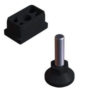 30x50 Mm Plastik Rotil Ayak - Profil Ayağı Tezgah Ayarlı Ayak Siyah-2.jpg