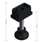 30x50 Mm Plastik Rotil Ayak - Profil Ayağı Tezgah Ayarlı Ayak Siyah-4.jpg