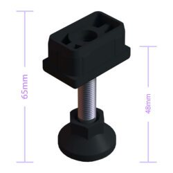 30x50 Mm Plastik Rotil Ayak - Profil Ayağı Tezgah Ayarlı Ayak Siyah-4.jpg