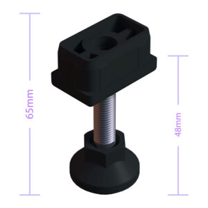 30x50 Mm Plastik Rotil Ayak - Profil Ayağı Tezgah Ayarlı Ayak Siyah-4.jpg